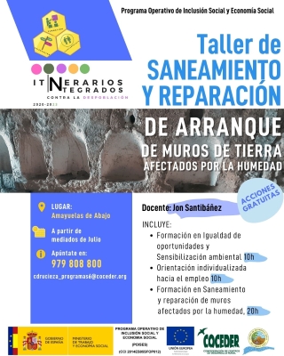 Miniatura. Taller de saneamiento y reparación de arranque de muros y tierra afectados por la humedad.