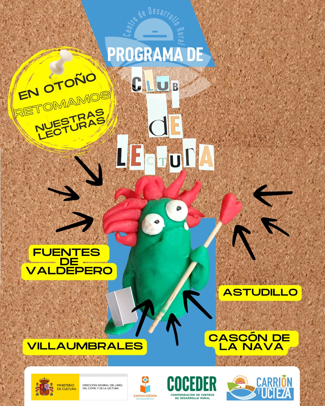 📚✨ ¡En octubre vuelven nuestros CLUBS DE LECTURA! ✨📚

Retomamos una de nuestras actividades más queridas: los clubs de lectura rurales, espacios para disfrutar de los libros, compartir ideas y dejarse llevar por nuevas historias. 💬❤️

📍 Nos encontrarás en:
· Fuentes de Valdepero
· Astudillo
· Villaumbrales
· Cascón de la Nava

📅 Muy pronto anunciaremos fechas y horarios en cada localidad.

Si te apasiona la lectura y te gusta compartir tus impresiones sobre libros maravillosos, ¡este es tu lugar! 🌿

#ClubDeLectura #LecturaRural #CulturaEnElRural #CDRCarriónyUcieza

Este proyecto está subvencionado por el @culturagob , y apoyado por #lecturainfinita. El Centro de Desarrollo Rural Carrión y Ucieza, siempre de la mano de @coceder_rural. @libroylecturagob