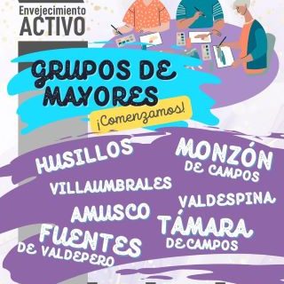 Miniatura. Grupos de mayores, programa envejecimiento activo en Husillos, Monzón de Campos, Villaumbrales, Valdespina, Amusco, Támara de Campos y Fuentes de Valdepero.