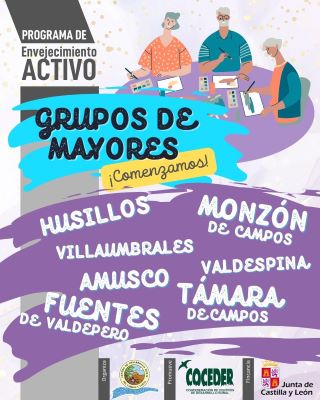 Miniatura. Grupos de mayores, programa envejecimiento activo en Husillos, Monzón de Campos, Villaumbrales, Valdespina, Amusco, Támara de Campos y Fuentes de Valdepero.