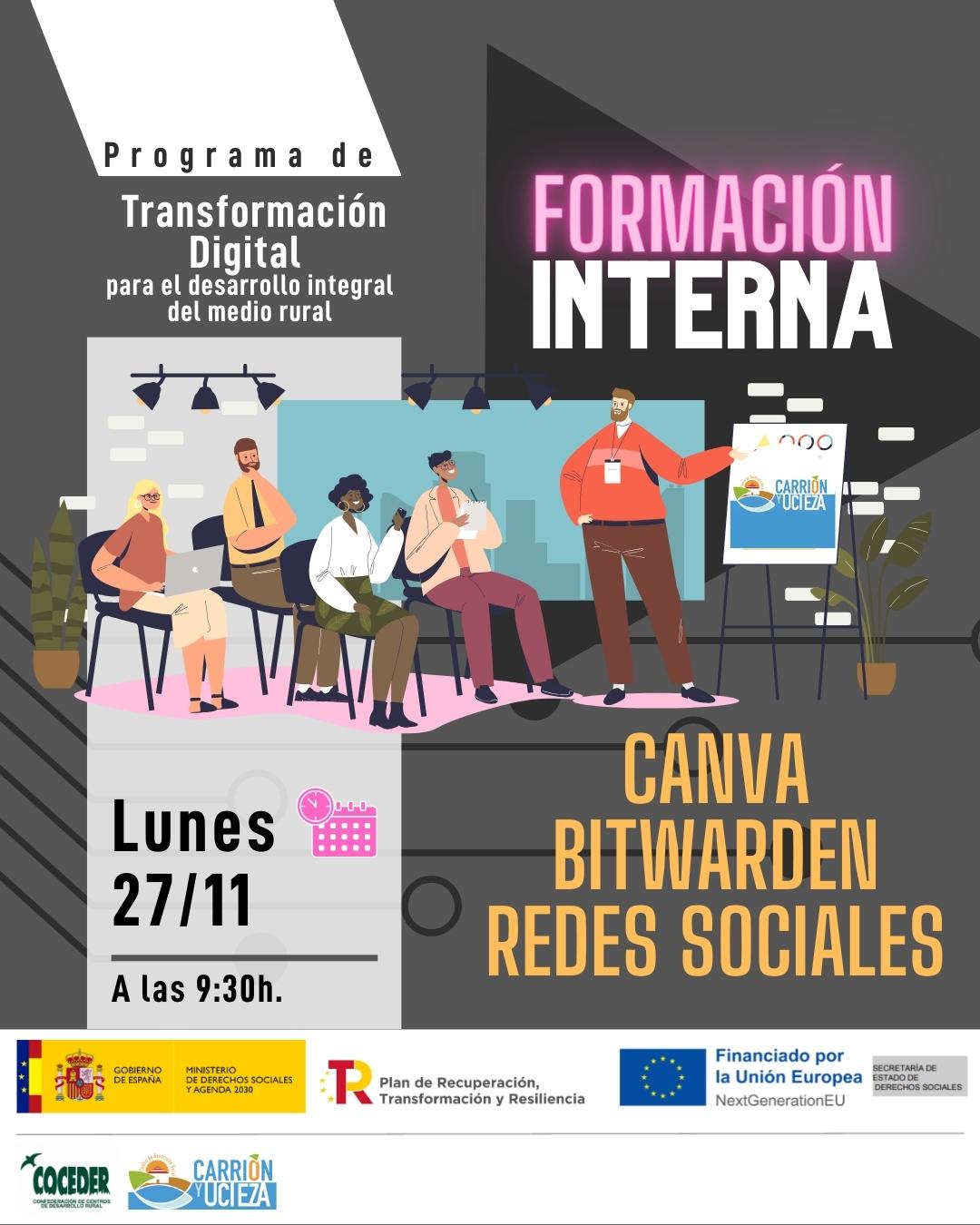Formación interna Canva, Biitwarden y redes sociales
