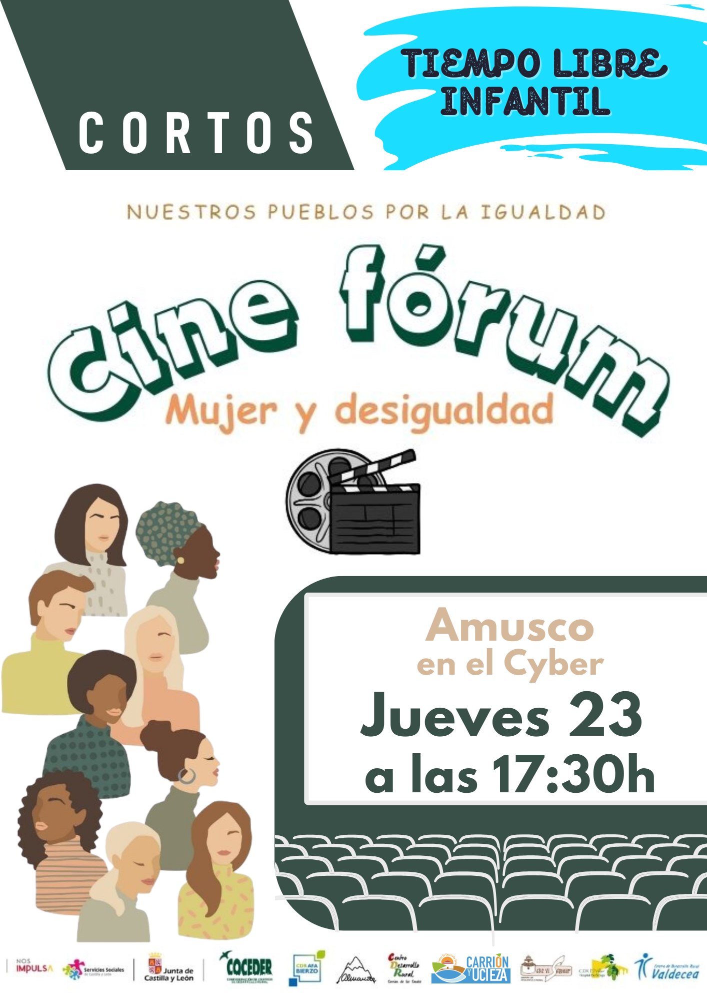 Cine fórum mujer y desigualdad Cine fórum. Amusco cortos Jueves 23