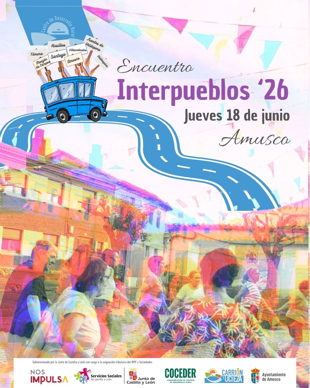 🌟🎉 ¡Un año más vuelve nuestra actividad final del grupo de mayores! 🎉🌟
 
✨ INTERPUEBLOS 2026 ✨
 
Una tarde de encuentro, cultura y disfrute junto a todas las personas que nos han acompañado durante todo el año 🤝💛
 
Un espacio para compartir, convivir y celebrar lo vivido… como agradecimiento por vuestra confianza en nosotras 🙌🌿
 
¡Os esperamos para disfrutar juntas y juntos de este día tan especial! 💫😊
 
#MayoresActivos #EncuentroInterpueblos #MedioRural #Convivencia
 
Esta actividad está enmarcada dentro del Programa de Atención Integral a las Personas Mayores en el Medio Rural subvencionado por la @juntadecastillayleon - Consejería de Familia e Igualdad de Oportunidades y que está financiado con cargo a la asignación tributaria del 0,7% de los Impuestos sobre la Renta de las Personas Físicas y sobre Sociedades para la realización de programas de interés general. Promueve @coceder_rural