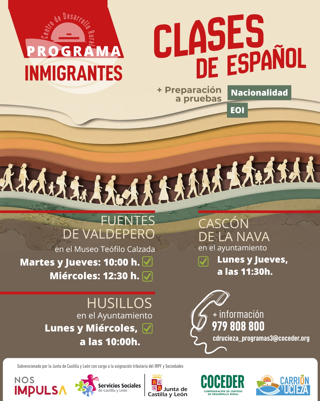 🌱 Arrancamos nuevo año y con el continuamos nuestro programa de "Crecer en población y en solidaridad".

Manteniendo la esencia de nuestro programa de acompañamiento a personas migrantes, este nuevo año continuamos desarrollando acciones individuales y grupales.

📚 Refuerzo en el aprendizaje del idioma

🤝 Apoyo en otros conocimientos clave para la adaptación laboral y social

Todo ello con un mismo objetivo: facilitar una integración real y positiva en el medio rural, fortaleciendo la convivencia y la comunidad.

💚 Porque construir pueblo también es acompañarse.

Esta actividad está enmarcada dentro del Programa Crecer en población y en solidaridad subvencionado por la @juntadecastillayleon - Consejería de Familia e Igualdad de Oportunidades y que está financiado con cargo a la asignación tributaria del 0,7% de los Impuestos sobre la Renta de las Personas Físicas y sobre Sociedades para la realización de programas de interés general. Promueve @coceder_rural